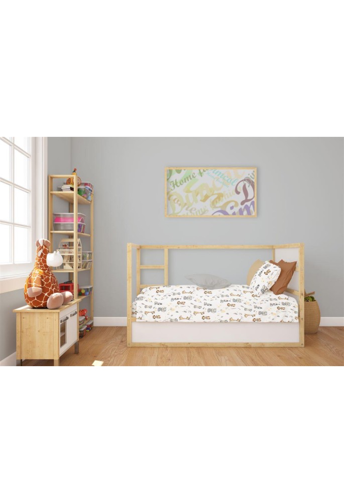 Σεντόνια Εμπριμέ Σετ 3 τεμ bebe Savanna 36 120X160 White-Grey 100% Cotton Flannel Σεντόνια Εμπριμέ Σετ 3 τεμ bebe Savanna 36 120X160 White-Grey 100% Cotton Flannel