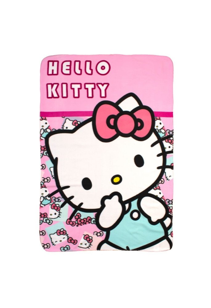 Κουβέρτα Fleece Sanrio Hello Kitty 34 100X140 Pink 100% Polyester Κουβέρτα Fleece Sanrio Hello Kitty 34 100X140 Pink 100% Polyester