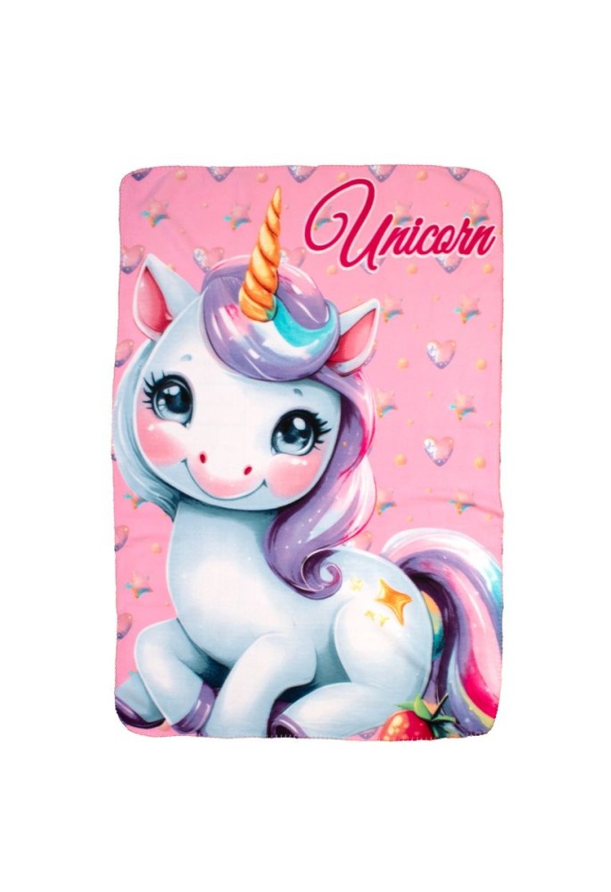 Κουβέρτα Fleece Unicorn 56 100X140 Pink 100% Polyester Κουβέρτα Fleece Unicorn 56 100X140 Pink 100% Polyester
