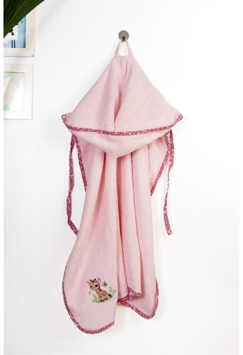 Κάπα Με Κέντημα bebe Giraffe 171 75X85 Pink 100% Cotton Κάπα Με Κέντημα bebe Giraffe 171 75X85 Pink 100% Cotton