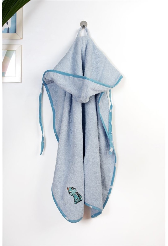 Κάπα Με Κέντημα bebe Dinosaur 179 75X85 Sky Blue 100% Cotton Κάπα Με Κέντημα bebe Dinosaur 179 75X85 Sky Blue 100% Cotton