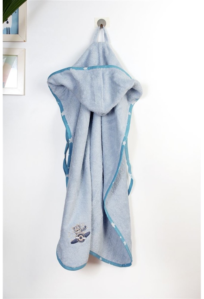 Κάπα Με Κέντημα bebe Aviator 183 75X85 Sky Blue 100% Cotton Κάπα Με Κέντημα bebe Aviator 183 75X85 Sky Blue 100% Cotton