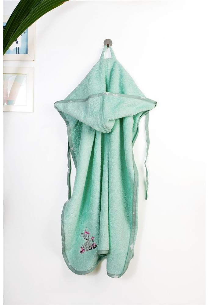 Κάπα Με Κέντημα bebe Deer 199 75X85 Mint 100% Cotton Κάπα Με Κέντημα bebe Deer 199 75X85 Mint 100% Cotton