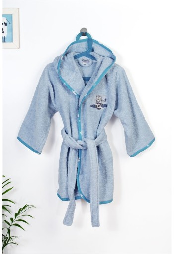 Μπουρνούζι Με Κέντημα kids Aviator 183 Size: 02 Sky Blue 100% Cotton Μπουρνούζι Με Κέντημα kids Aviator 183 Size: 02 Sky Blue 100% Cotton