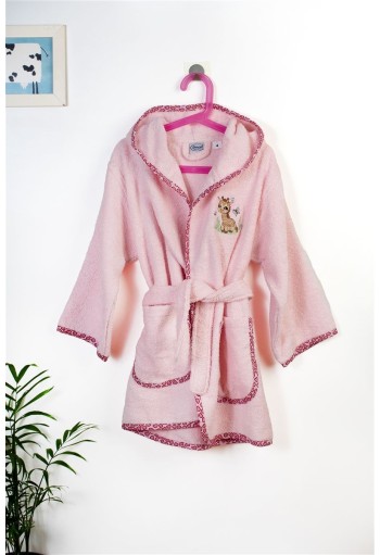 Μπουρνούζι Με Κέντημα kids Giraffe 171 Size: 04 Pink 100% Cotton Μπουρνούζι Με Κέντημα kids Giraffe 171 Size: 04 Pink 100% Cotton