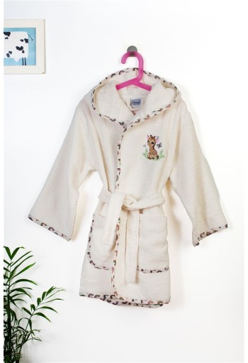 Μπουρνούζι Με Κέντημα kids Giraffe 173 Size: 02 Ecru-Multi 100% Cotton Μπουρνούζι Με Κέντημα kids Giraffe 173 Size: 02 Ecru-Multi 100% Cotton
