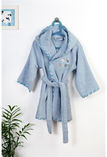 Μπουρνούζι Με Κέντημα kids Stork 191 Size: 02 Sky Blue 100% Cotton Μπουρνούζι Με Κέντημα kids Stork 191 Size: 02 Sky Blue 100% Cotton