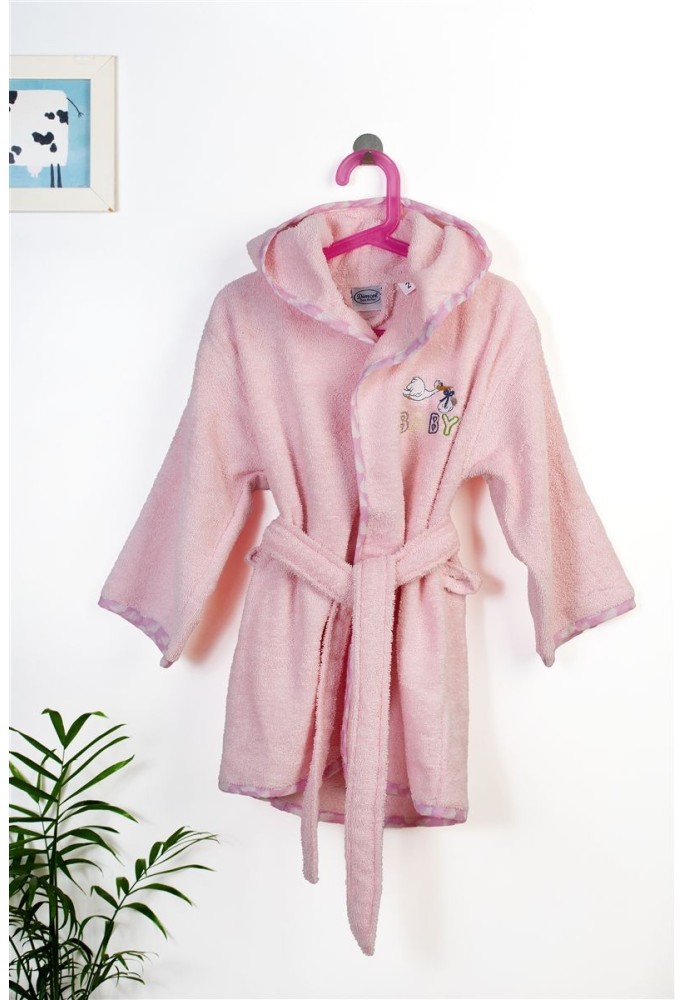 Μπουρνούζι Με Κέντημα kids Stork 192 Size: 04 Pink 100% Cotton Μπουρνούζι Με Κέντημα kids Stork 192 Size: 04 Pink 100% Cotton