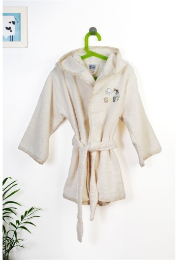 Μπουρνούζι Με Κέντημα kids Stork 194 Size: 02 Ecru-Yellow 100% Cotton Μπουρνούζι Με Κέντημα kids Stork 194 Size: 02 Ecru-Yellow 100% Cotton