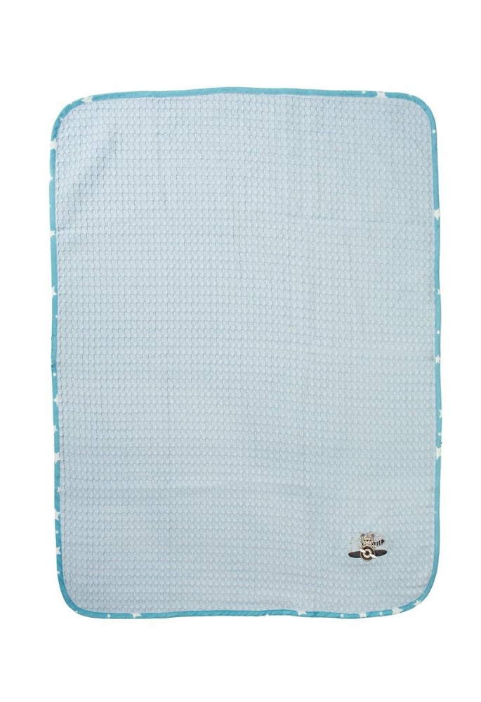Κουβέρτα Πικέ Με Κέντημα bebe Aviator 183 80X110 Sky Blue 100% Cotton Κουβέρτα Πικέ Με Κέντημα bebe Aviator 183 80X110 Sky Blue 100% Cotton