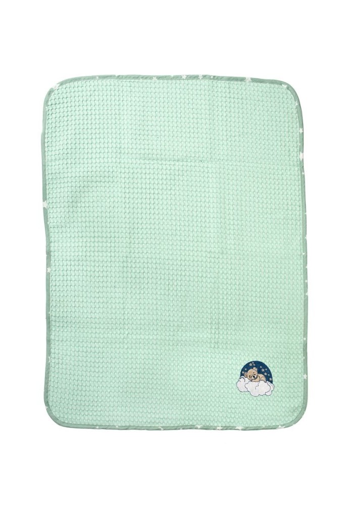 Κουβέρτα Πικέ Με Κέντημα bebe Cloudy Bear 178 100X160 Mint 100% Cotton Κουβέρτα Πικέ Με Κέντημα bebe Cloudy Bear 178 100X160 Mint 100% Cotton