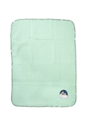 Κουβέρτα Πικέ Με Κέντημα bebe Cloudy Bear 178 80X110 Mint 100% Cotton Κουβέρτα Πικέ Με Κέντημα bebe Cloudy Bear 178 80X110 Mint 100% Cotton