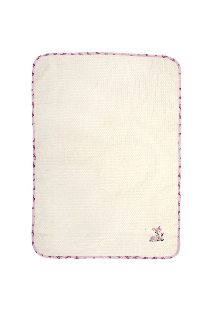 Κουβέρτα Πικέ Με Κέντημα bebe Deer 198 100X160 Ecru-Pink 100% Cotton Κουβέρτα Πικέ Με Κέντημα bebe Deer 198 100X160 Ecru-Pink 100% Cotton