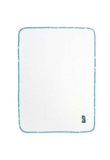Κουβέρτα Πικέ Με Κέντημα bebe Dinosaur 180 80X110 White-Sky Blue 100% Cotton Κουβέρτα Πικέ Με Κέντημα bebe Dinosaur 180 80X110 White-Sky Blue 100% Cotton