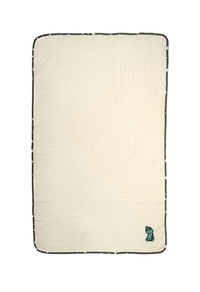 Κουβέρτα Πικέ Με Κέντημα bebe Dinosaur 181 100X160 Ecru-Grey 100% Cotton Κουβέρτα Πικέ Με Κέντημα bebe Dinosaur 181 100X160 Ecru-Grey 100% Cotton