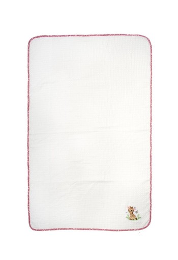 Κουβέρτα Πικέ Με Κέντημα bebe Giraffe 172 80X110 White-Pink 100% Cotton Κουβέρτα Πικέ Με Κέντημα bebe Giraffe 172 80X110 White-Pink 100% Cotton