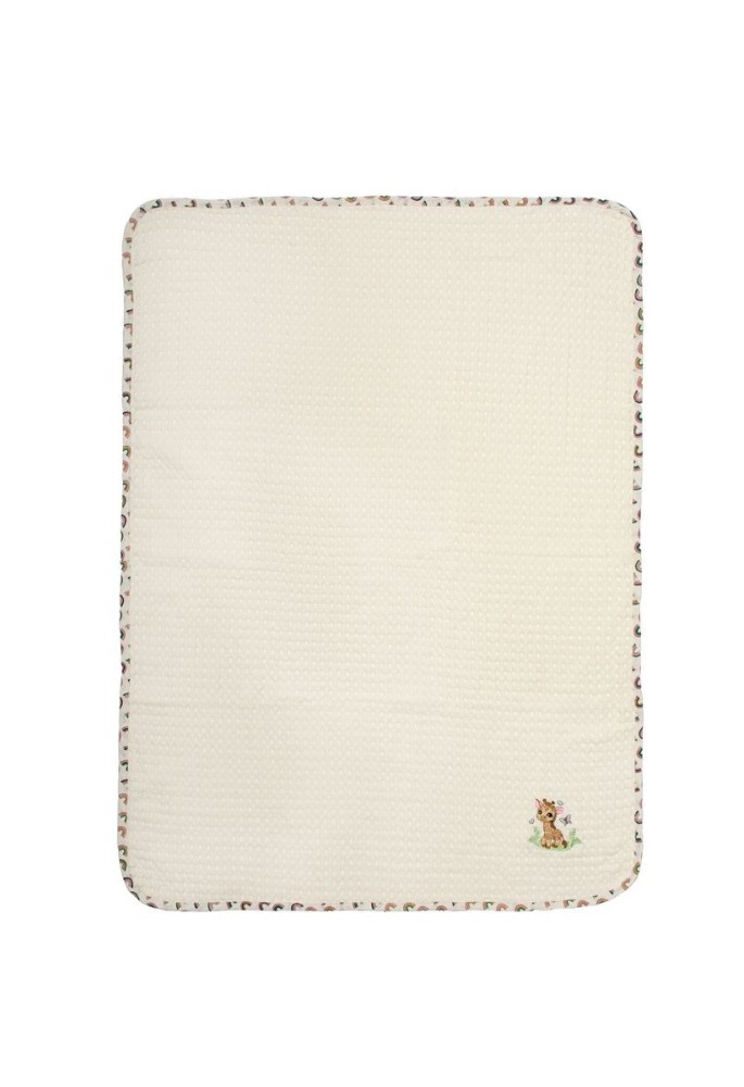 Κουβέρτα Πικέ Με Κέντημα bebe Giraffe 173 100X160 Ecru-Multi 100% Cotton