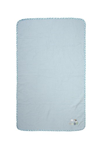 Κουβέρτα Πικέ Με Κέντημα bebe Stork 191 80X110 Sky Blue 100% Cotton Κουβέρτα Πικέ Με Κέντημα bebe Stork 191 80X110 Sky Blue 100% Cotton