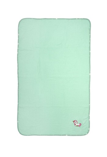 Κουβέρτα Πικέ Με Κέντημα bebe Unicorn 190 80X110 Mint 100% Cotton Κουβέρτα Πικέ Με Κέντημα bebe Unicorn 190 80X110 Mint 100% Cotton