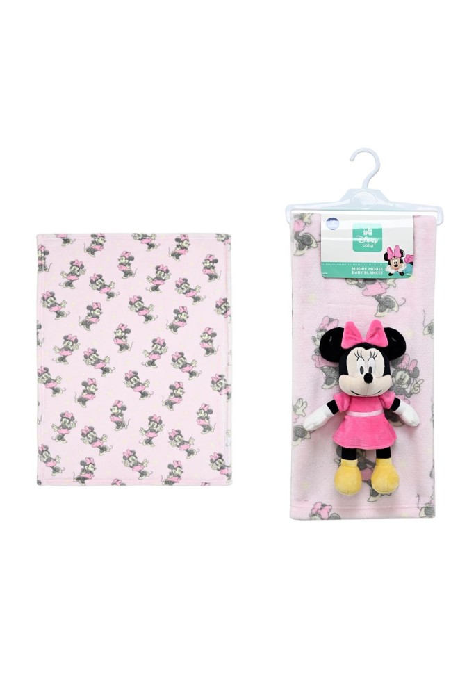 Λούτρινο Disney Home Σετ 2 Τεμ. bebe Minnie 30 Ύψος 25 cm & Κουβέρτα Coral Fleece 75X100 cm Pink-Black 100% Polyester Λούτρινο Disney Home Σετ 2 Τεμ. bebe Minnie 30 Ύψος 25 cm & Κουβέρτα Coral Fleece 75X100 cm Pink-Black 100% Polyester