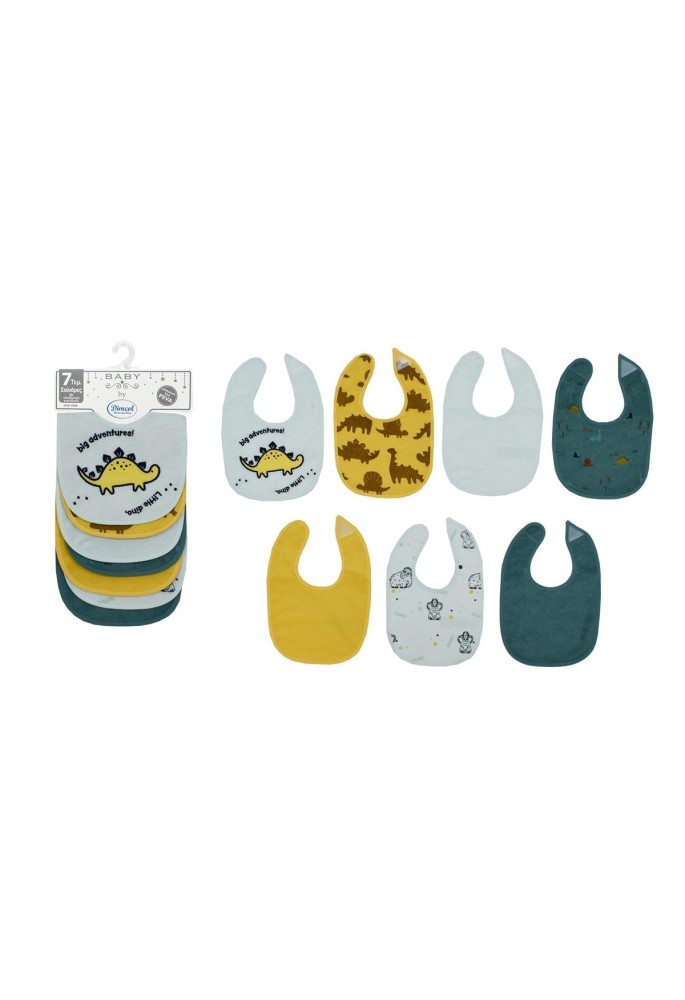 Σαλιάρα με Velcro bebe με Αδιάβροχη Επένδυση Σετ 7 Τεμ. Dinosaur 08 30X20 Aqua 60/40 Cott/Pol Σαλιάρα με Velcro bebe με Αδιάβροχη Επένδυση Σετ 7 Τεμ. Dinosaur 08 30X20 Aqua 60/40 Cott/Pol