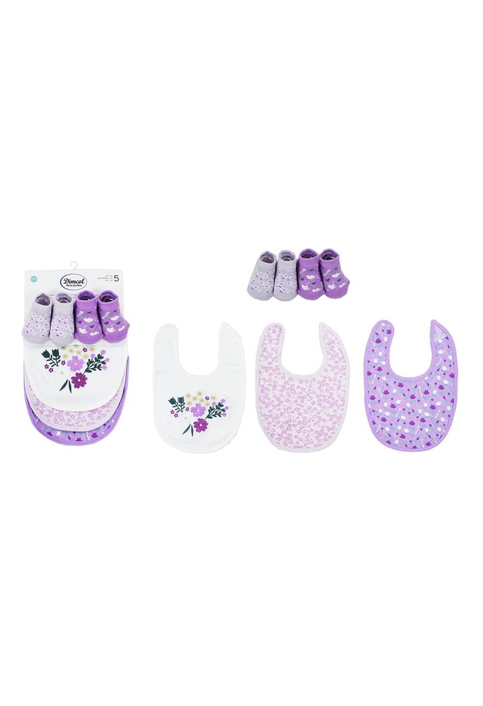 Σαλιάρα Interlock & Επένδυση Terry με Velcro bebe Σετ 5 Τεμ. Flowers 27 30X20 White-Lilac 60/40 Cott/Pol Σαλιάρα Interlock & Επένδυση Terry με Velcro bebe Σετ 5 Τεμ. Flowers 27 30X20 White-Lilac 60/40 Cott/Pol