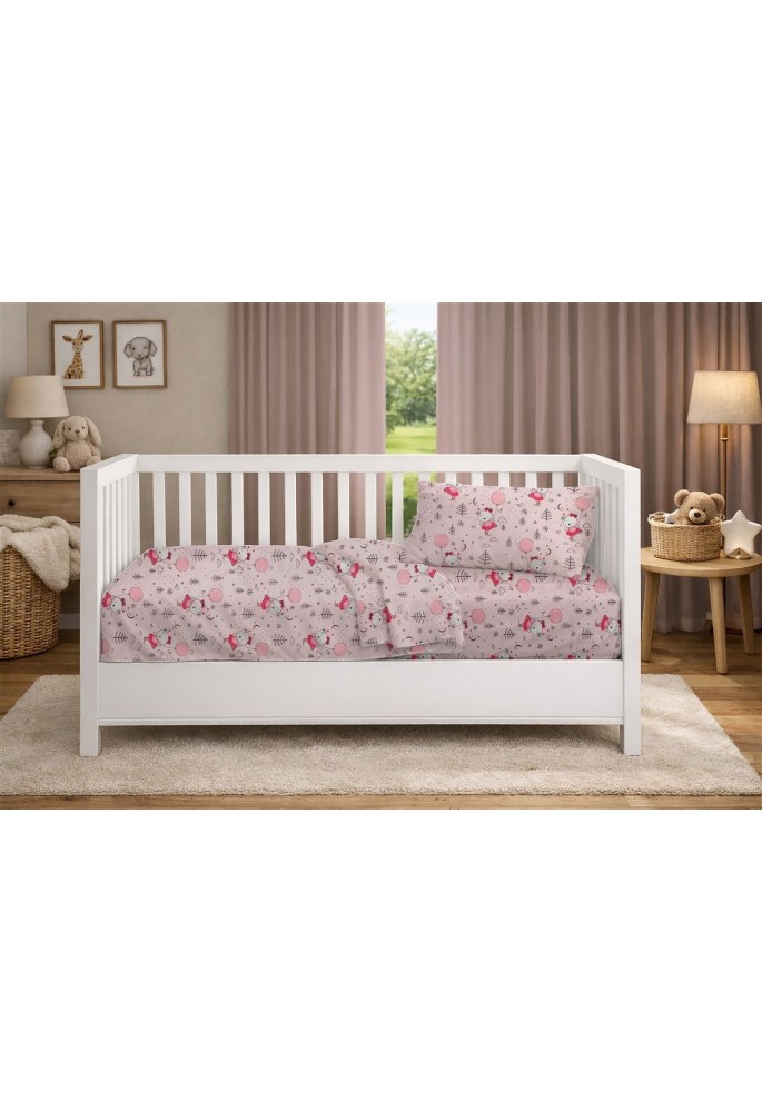 Κατωσέντονο Με Λάστιχο bebe Ballerina Bear 598 0,70X1,40X0,15 Pink 100% Cotton Κατωσέντονο Με Λάστιχο bebe Ballerina Bear 598 0,70X1,40X0,15 Pink 100% Cotton