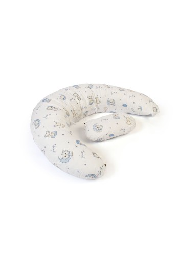 Μαξιλάρι Εγκυμοσύνης - Θηλασμού 2 σε 1 bebe Bear's Nest 03 155x35x20 White-Sky Blue 100% Cotton Μαξιλάρι Εγκυμοσύνης - Θηλασμού 2 σε 1 bebe Bear's Nest 03 155x35x20 White-Sky Blue 100% Cotton