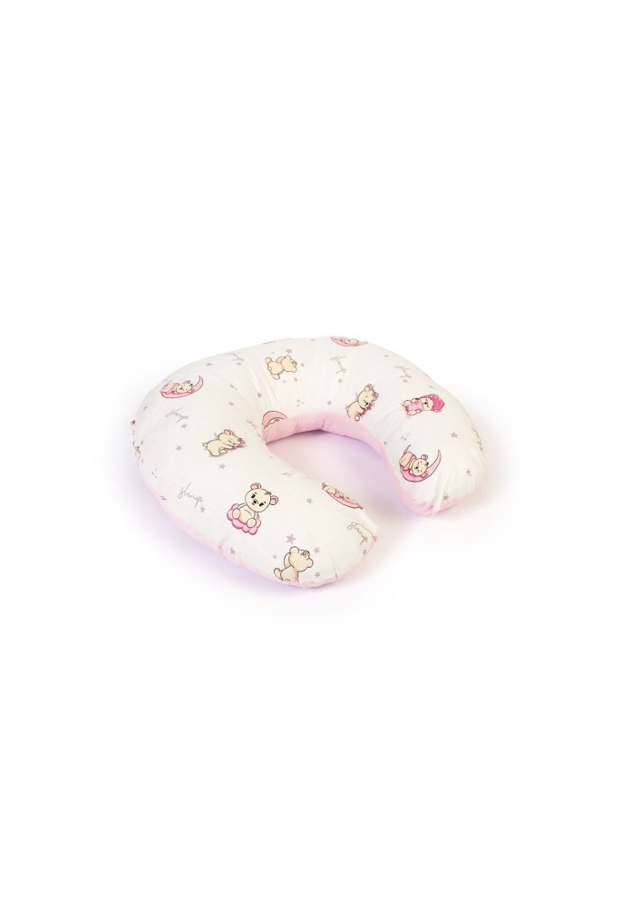 Μαξιλάρι Θηλασμού bebe Bear's Nest 04 60x50x15 White-Pink 100% Cotton Μαξιλάρι Θηλασμού bebe Bear's Nest 04 60x50x15 White-Pink 100% Cotton