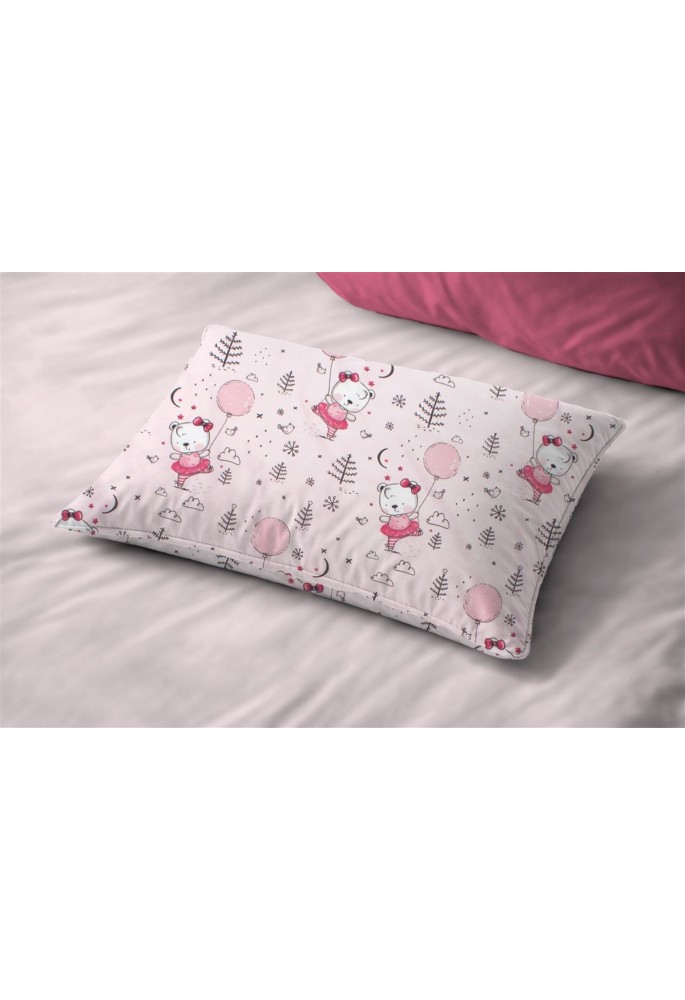 Μαξιλαροθήκη Εμπριμέ bebe Ballerina Bear 598 35X45 Pink 100% Cotton Μαξιλαροθήκη Εμπριμέ bebe Ballerina Bear 598 35X45 Pink 100% Cotton