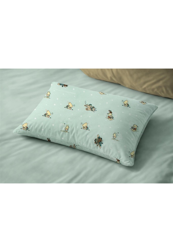 Μαξιλαροθήκη Εμπριμέ bebe Bear's Playtime 593 35X45 Mint 100% Cotton Μαξιλαροθήκη Εμπριμέ bebe Bear's Playtime 593 35X45 Mint 100% Cotton