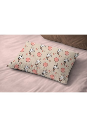 Μαξιλαροθήκη Εμπριμέ kids Floating Bunny 714 50X70 Beige-Salmon 100% Cotton Μαξιλαροθήκη Εμπριμέ kids Floating Bunny 714 50X70 Beige-Salmon 100% Cotton
