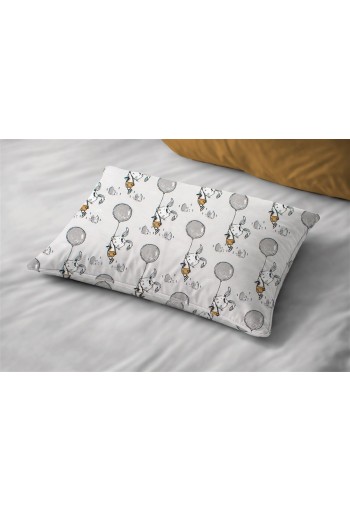 Μαξιλαροθήκη Εμπριμέ kids Floating Bunny 715 50X70 Grey 100% Cotton Μαξιλαροθήκη Εμπριμέ kids Floating Bunny 715 50X70 Grey 100% Cotton