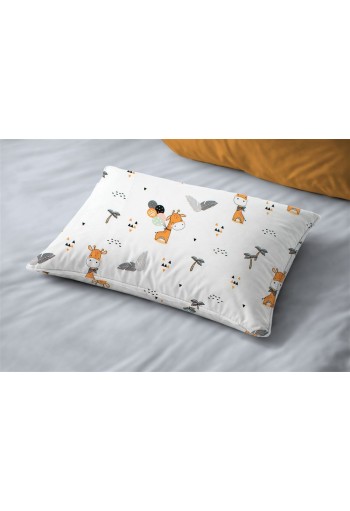 Μαξιλαροθήκη Εμπριμέ kids Giraffe 599 50X70 White-Orange 100% Cotton Μαξιλαροθήκη Εμπριμέ kids Giraffe 599 50X70 White-Orange 100% Cotton