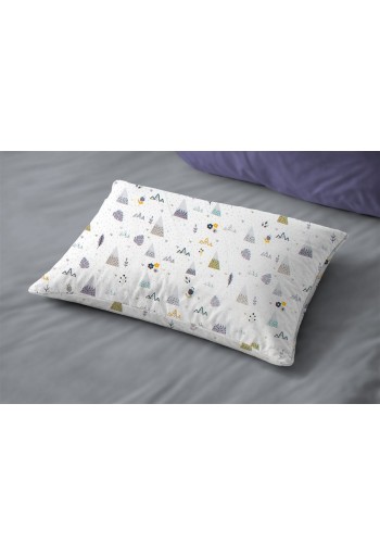 Μαξιλαροθήκη Εμπριμέ kids Whimsical Mountainside 588 50X70 White-Grey 100% Cotton Μαξιλαροθήκη Εμπριμέ kids Whimsical Mountainside 588 50X70 White-Grey 100% Cotton
