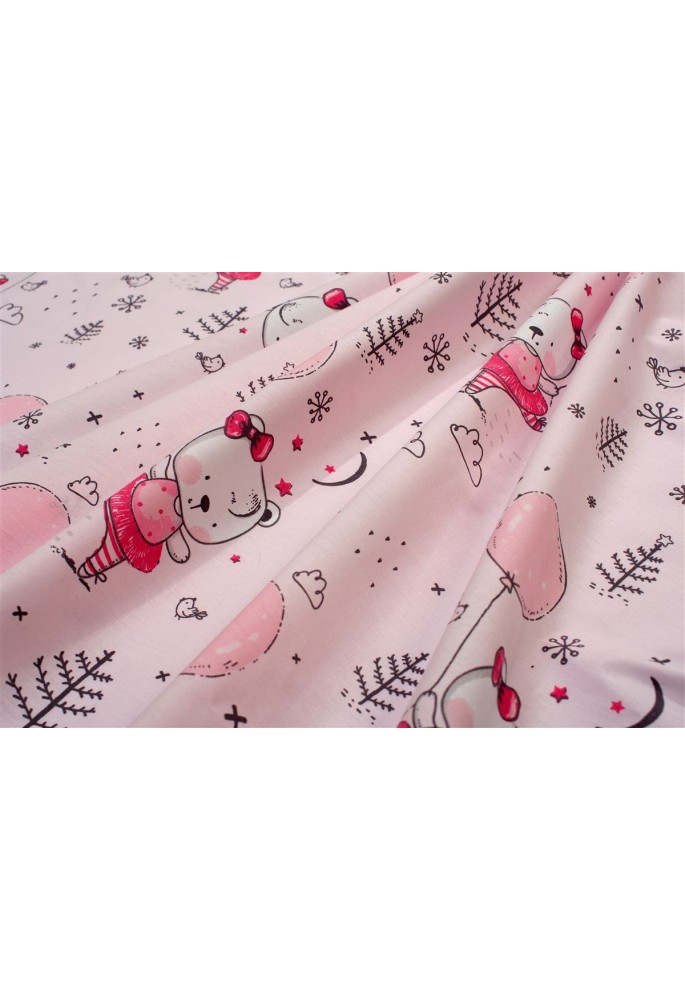 Πάνα Χασέ bebe Ballerina Bear 598 80X80 Pink 100% Cotton