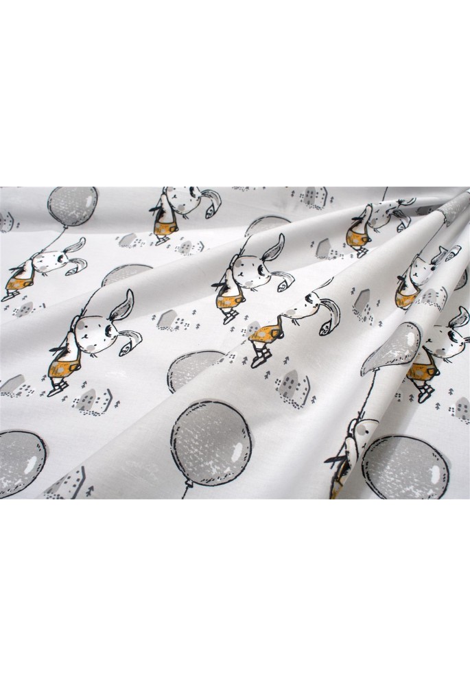 Πάνα Χασέ bebe Floating Bunny 715 80X80 Grey 100% Cotton Πάνα Χασέ bebe Floating Bunny 715 80X80 Grey 100% Cotton