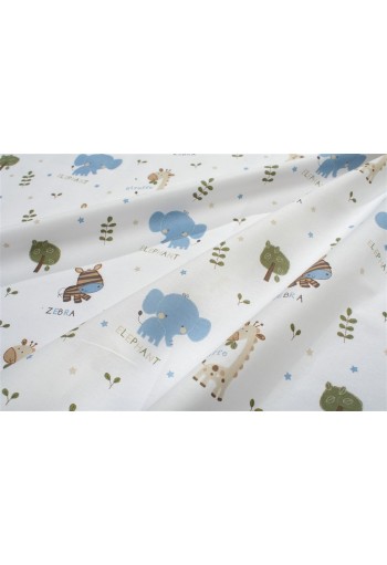 Πάνα Χασέ bebe Happy Safari 711 80X80 White-Sky Blue 100% Cotton Πάνα Χασέ bebe Happy Safari 711 80X80 White-Sky Blue 100% Cotton