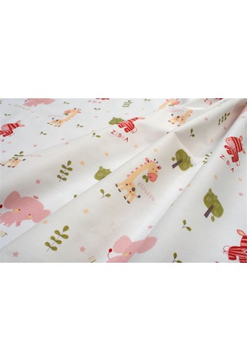 Πάνα Χασέ bebe Happy Safari 712 80X80 White-Pink 100% Cotton Πάνα Χασέ bebe Happy Safari 712 80X80 White-Pink 100% Cotton