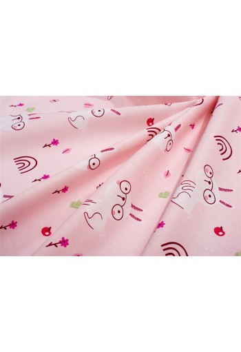 Πάνα Χασέ bebe Rabbit Garden 585 80X80 Pink 100% Cotton