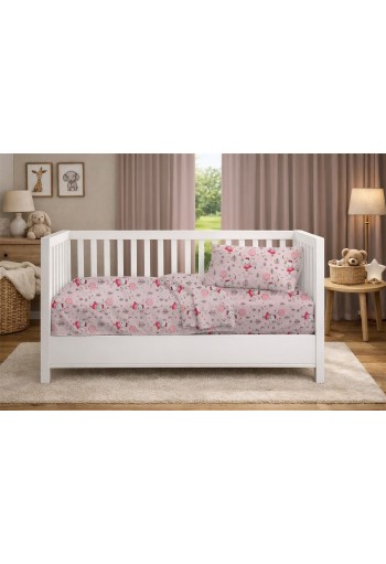 Παπλωματοθήκη Εμπριμέ bebe Ballerina Bear 598 120X160 Pink 100% Cotton Παπλωματοθήκη Εμπριμέ bebe Ballerina Bear 598 120X160 Pink 100% Cotton