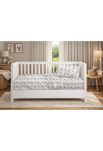 Παπλωματοθήκη Εμπριμέ bebe Floating Bunny 715 120X160 Grey 100% Cotton Παπλωματοθήκη Εμπριμέ bebe Floating Bunny 715 120X160 Grey 100% Cotton