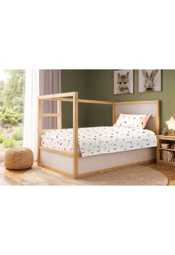 Παπλωματοθήκη Εμπριμέ kids Happy Safari 712 160X240 White-Pink 100% Cotton Παπλωματοθήκη Εμπριμέ kids Happy Safari 712 160X240 White-Pink 100% Cotton