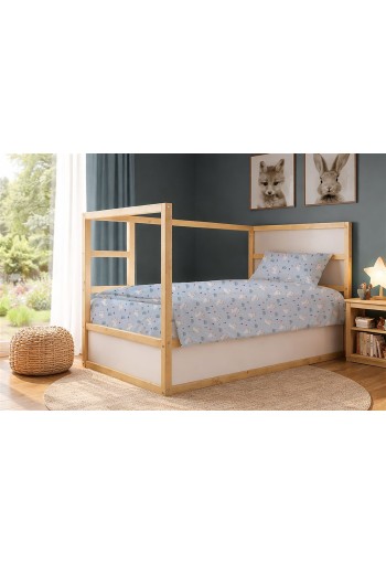 Παπλωματοθήκη Εμπριμέ kids Rabbit Garden 584 160X240 Sky Blue 100% Cotton Παπλωματοθήκη Εμπριμέ kids Rabbit Garden 584 160X240 Sky Blue 100% Cotton
