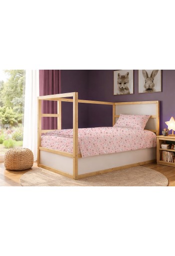 Παπλωματοθήκη Εμπριμέ kids Rabbit Garden 585 160X240 Pink 100% Cotton Παπλωματοθήκη Εμπριμέ kids Rabbit Garden 585 160X240 Pink 100% Cotton