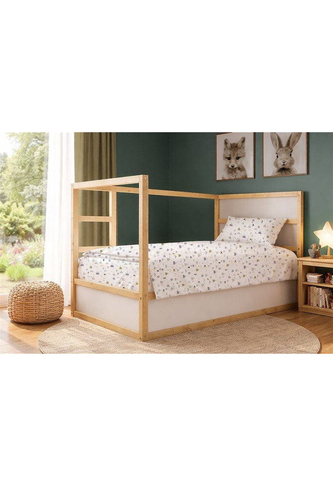 Παπλωματοθήκη Εμπριμέ kids Whimsical Mountainside 588 160X240 White-Grey 100% Cotton Παπλωματοθήκη Εμπριμέ kids Whimsical Mountainside 588 160X240 White-Grey 100% Cotton