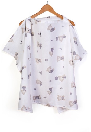 Ποδιά Θηλασμού bebe Bear's Nest 05 105x70 White-Grey 100% Cotton Ποδιά Θηλασμού bebe Bear's Nest 05 105x70 White-Grey 100% Cotton