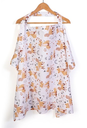 Ποδιά Θηλασμού bebe Cute Fox 02 105x70 White-Beige 100% Cotton Ποδιά Θηλασμού bebe Cute Fox 02 105x70 White-Beige 100% Cotton