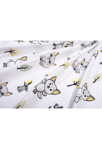 Σεντονάκι Λίκνου bebe Baby Foxes 595 80X110 White-Grey 100% Cotton Σεντονάκι Λίκνου bebe Baby Foxes 595 80X110 White-Grey 100% Cotton