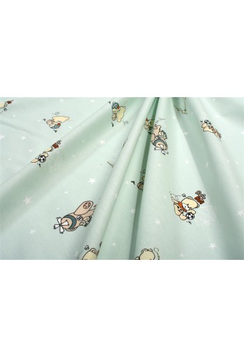 Σεντονάκι Λίκνου bebe Bear's Playtime 593 80X110 Mint 100% Cotton Σεντονάκι Λίκνου bebe Bear's Playtime 593 80X110 Mint 100% Cotton